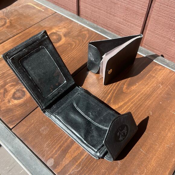 Vintage 90s Buxton Womens Black Leather Bifold Wallet Snap Closure Card Holders - Picture 11 of 12